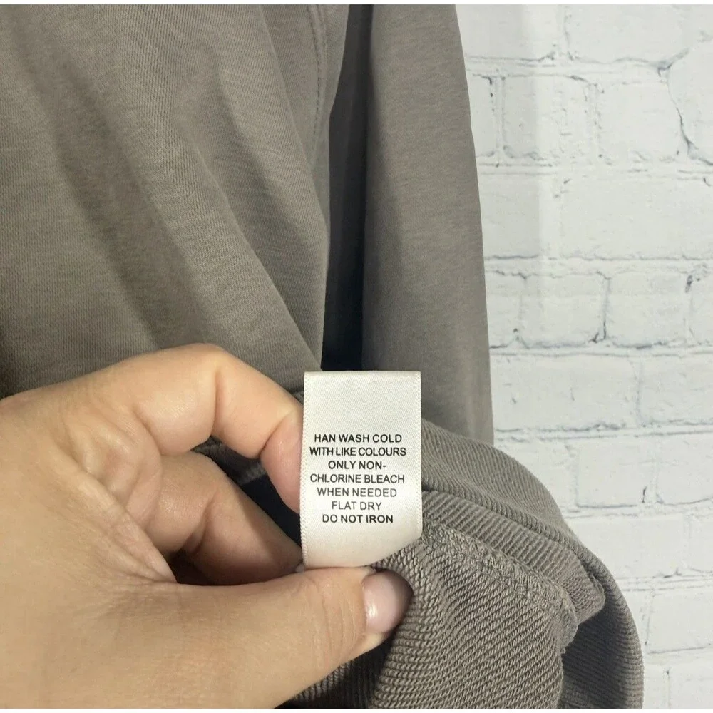 Fear of God Essentials Hoodie Mens Medium Taupe Gray Logo Pullover Oversized FOG